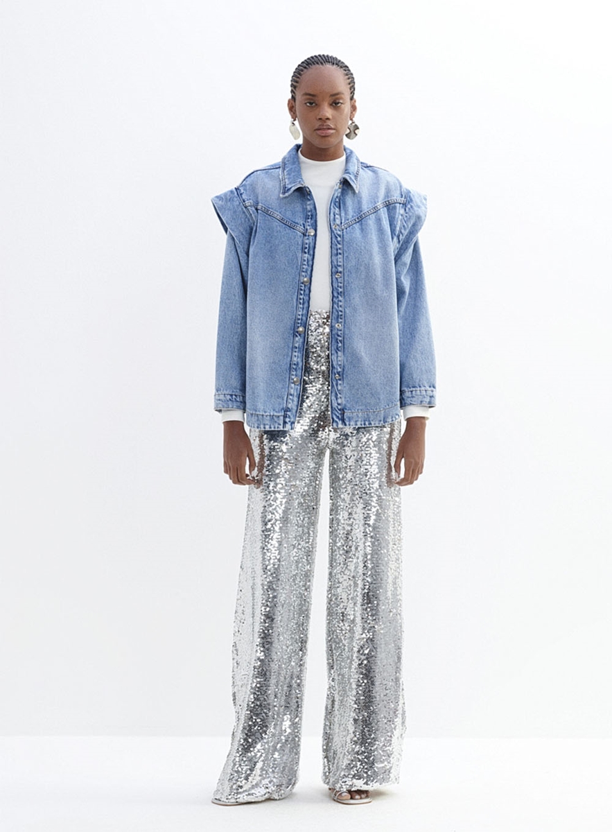Camisa jeans oversized top