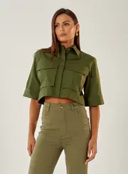 Camisa Alfaiataria Com Bolsos