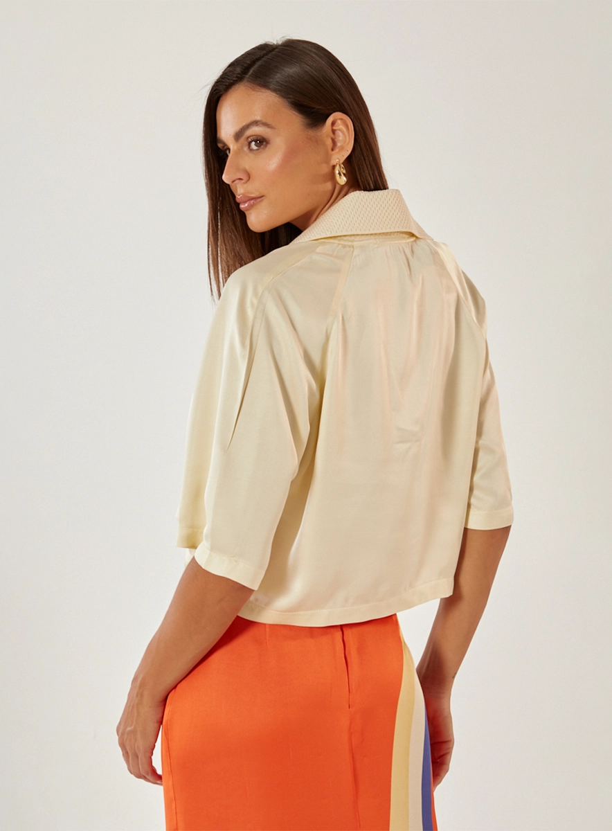 Blusa Alfaiataria Ampla Amarelo Souisy