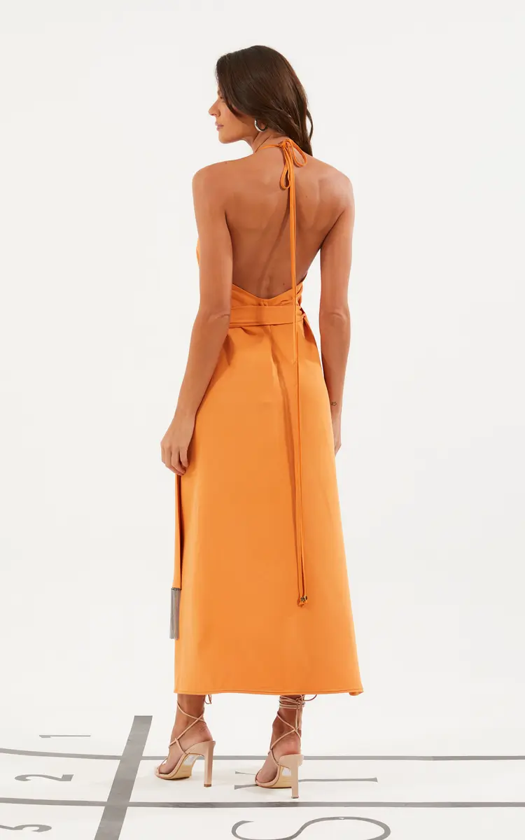 Vestido Com Transpasse E Amarração Preto Souisy