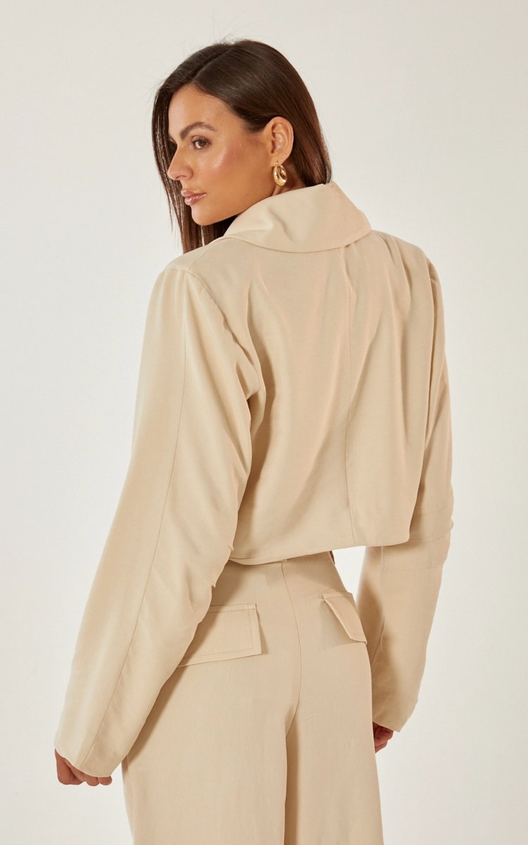 Blazer Cropped Alfaiataria Verde Souisy