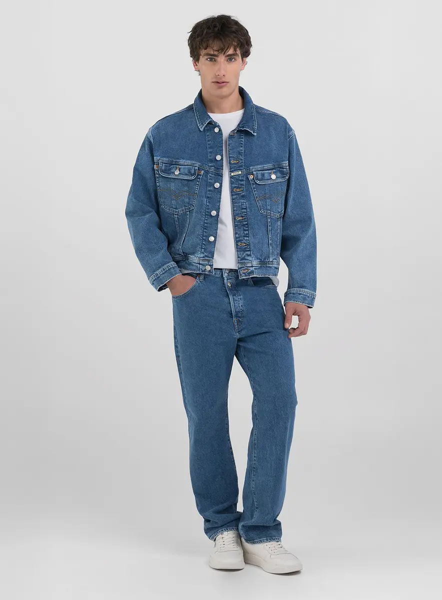 Jaqueta Masculina Jeans Clássica Índigo Médio Lcecci