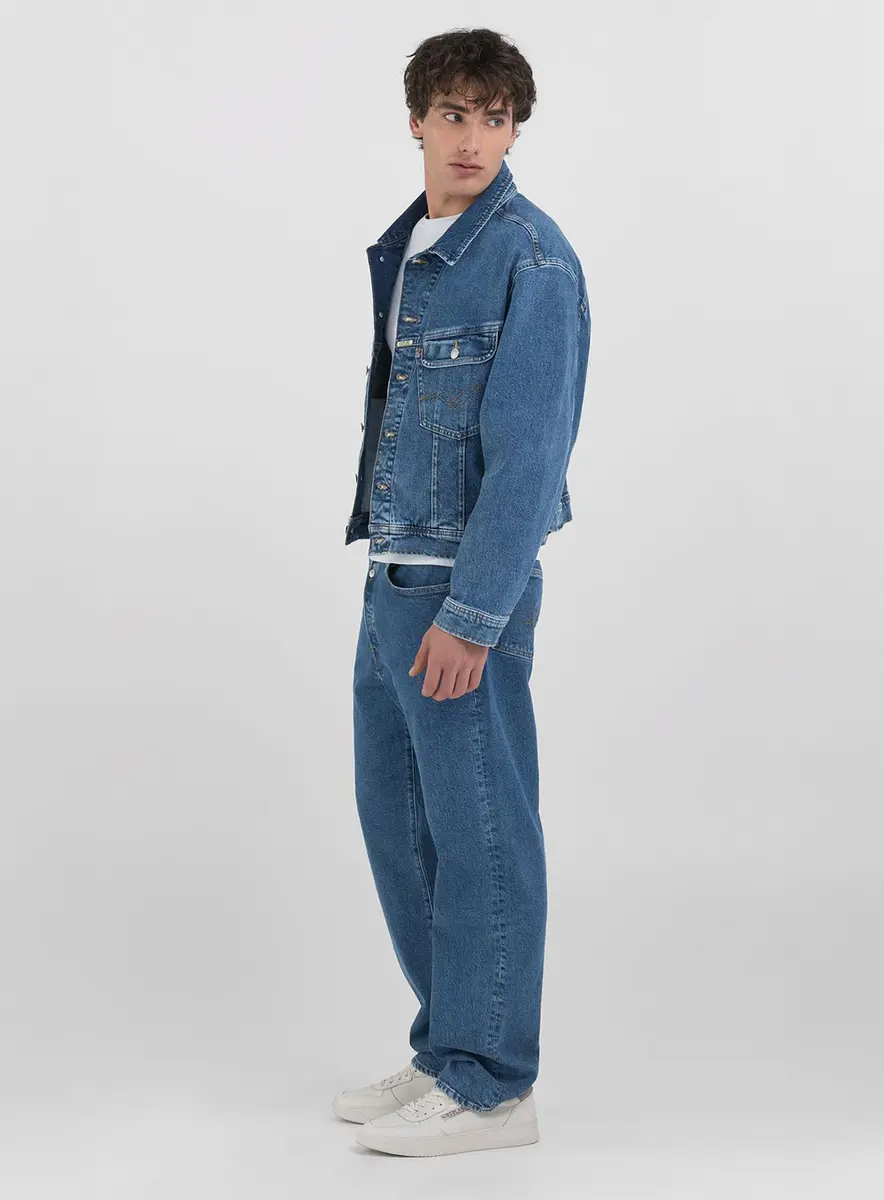 Jaqueta Masculina Jeans Clássica Índigo Médio Lcecci