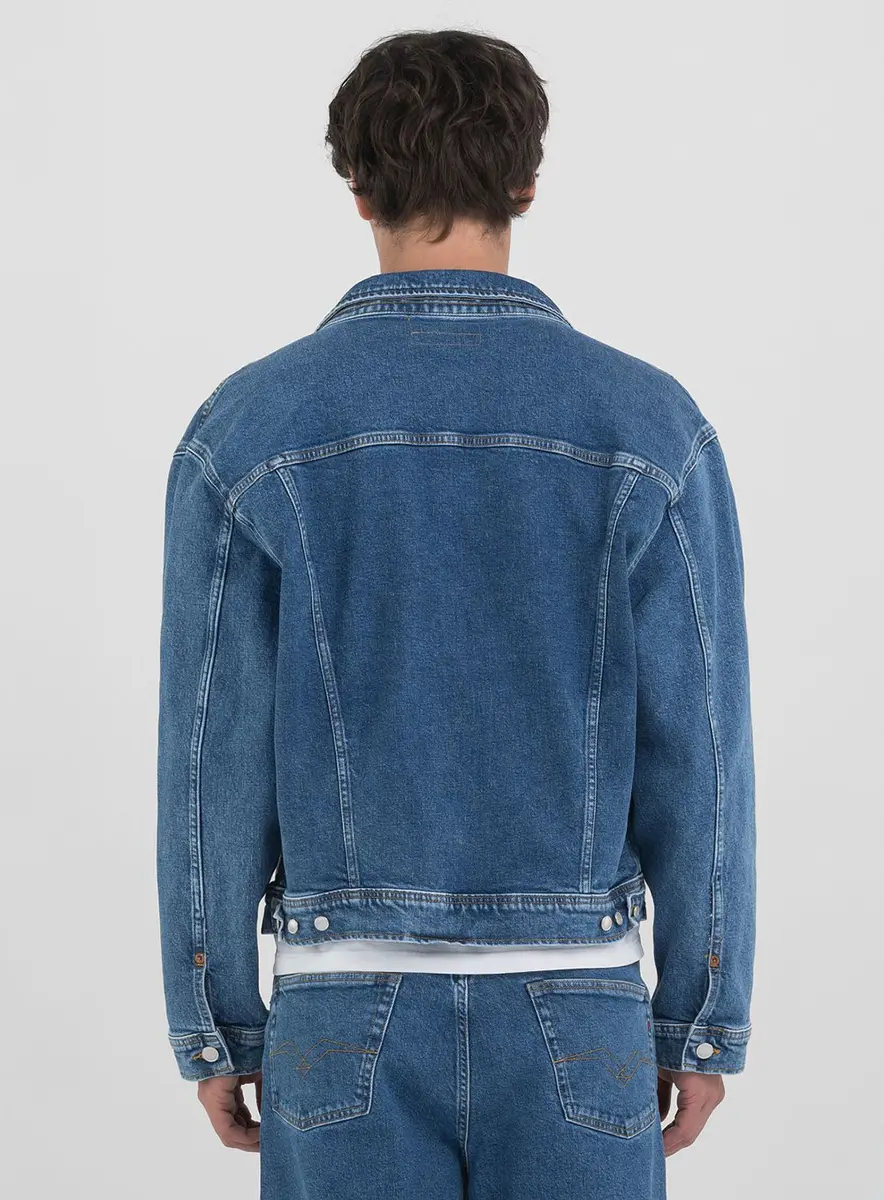 Jaqueta Masculina Jeans Clássica Índigo Médio Lcecci