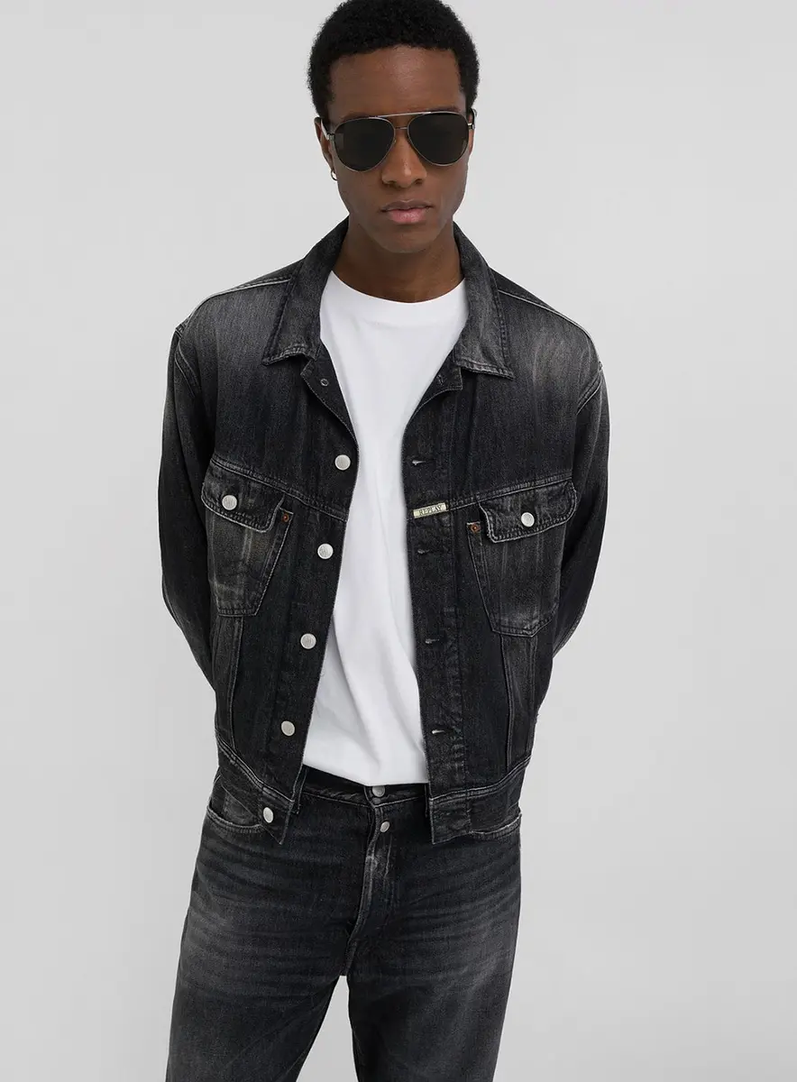 Jaqueta Masculina Black Jeans Replay Índigo Preto Médio Lcecci