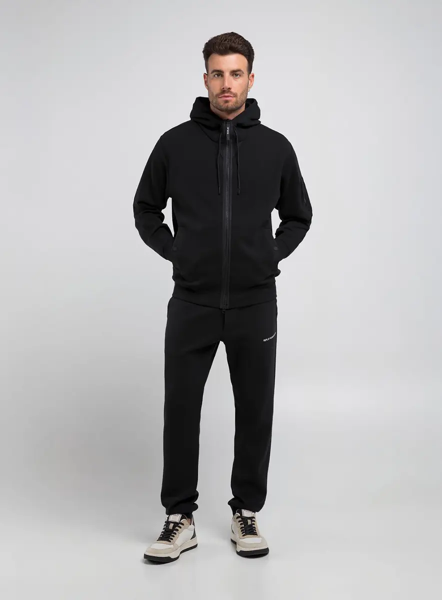 Jaqueta Masculina Corte Reto Com Capuz Preto Lcecci