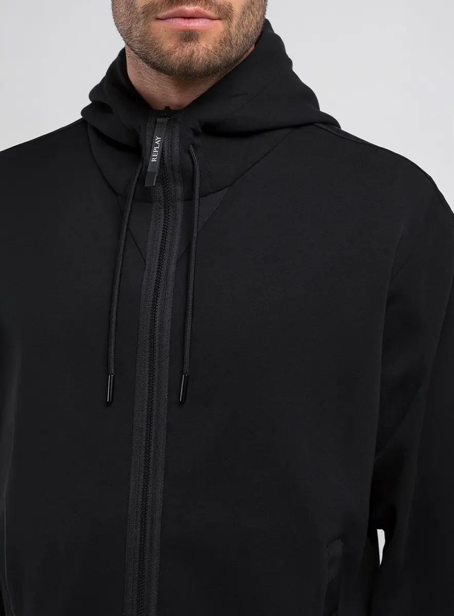 Jaqueta Masculina Corte Reto Com Capuz Preto Lcecci