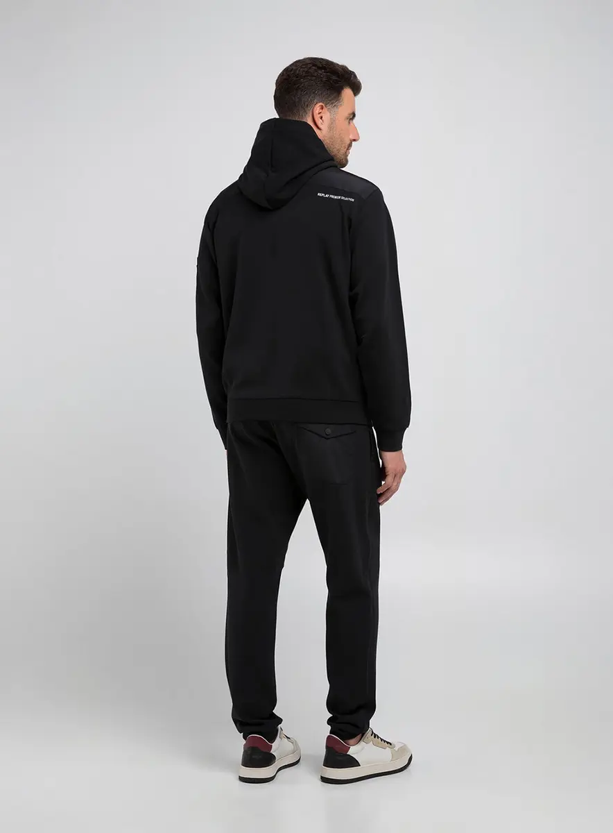 Jaqueta Masculina Corte Reto Com Capuz Preto Lcecci