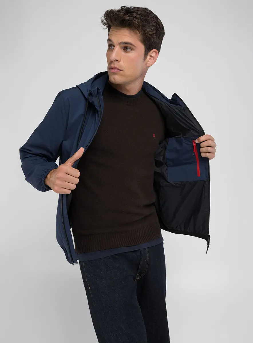 Jaqueta Masculina Corta-vento Essencial Azul Lcecci