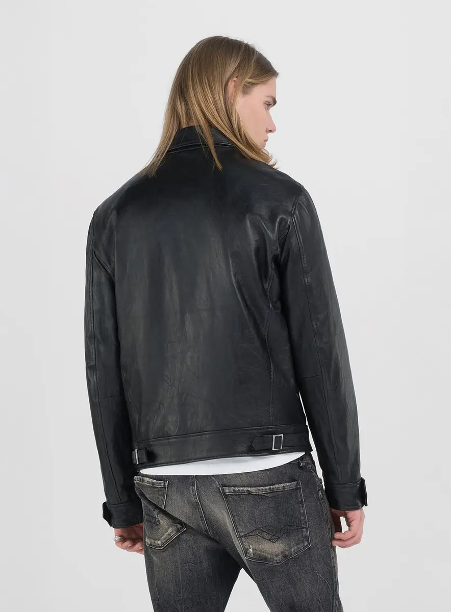 Jaqueta Masculina Couro Roadster Preto Lcecci