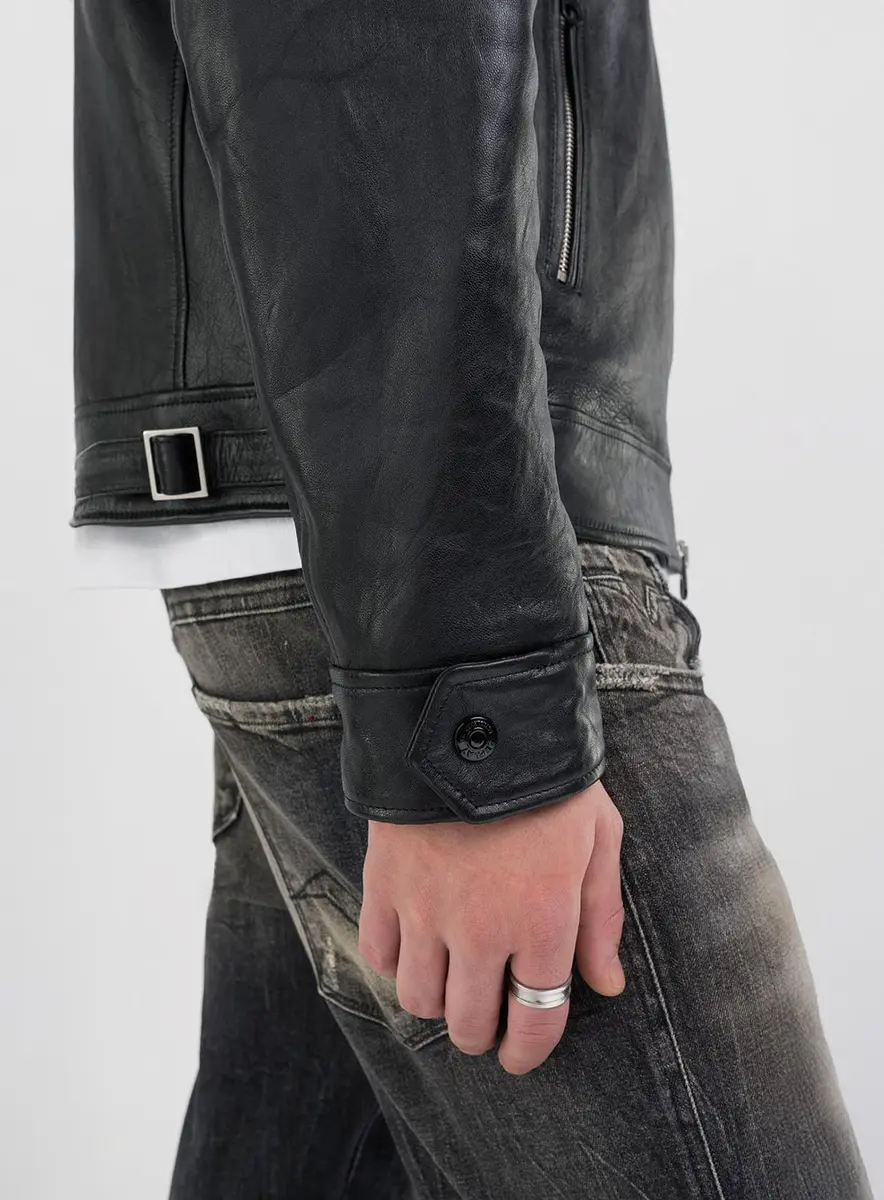 Jaqueta Masculina Couro Roadster Preto Lcecci
