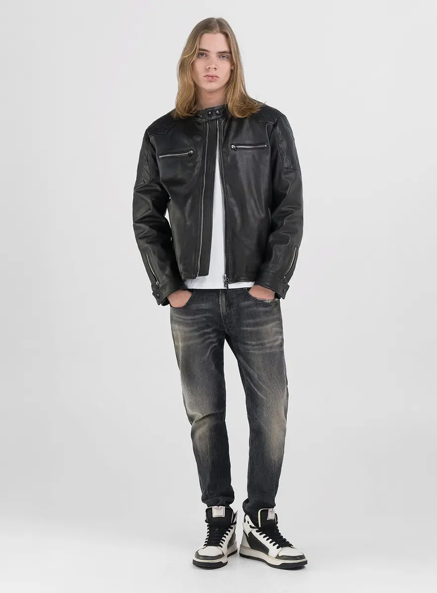 Jaqueta Masculina Couro Essência Preto Lcecci