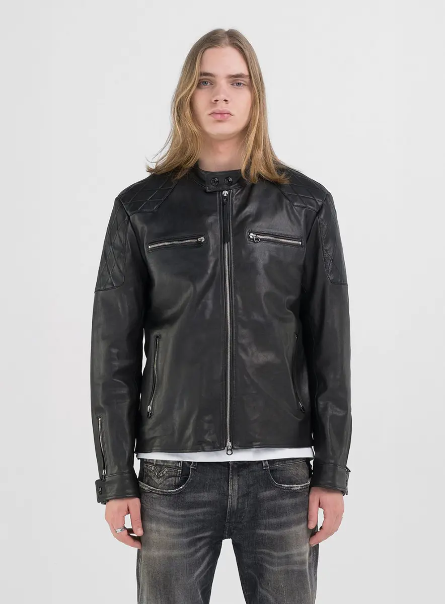 Jaqueta Masculina Couro Essência Preto Lcecci