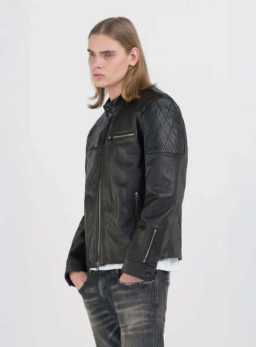 Jaqueta Masculina Couro Essência Preto Lcecci