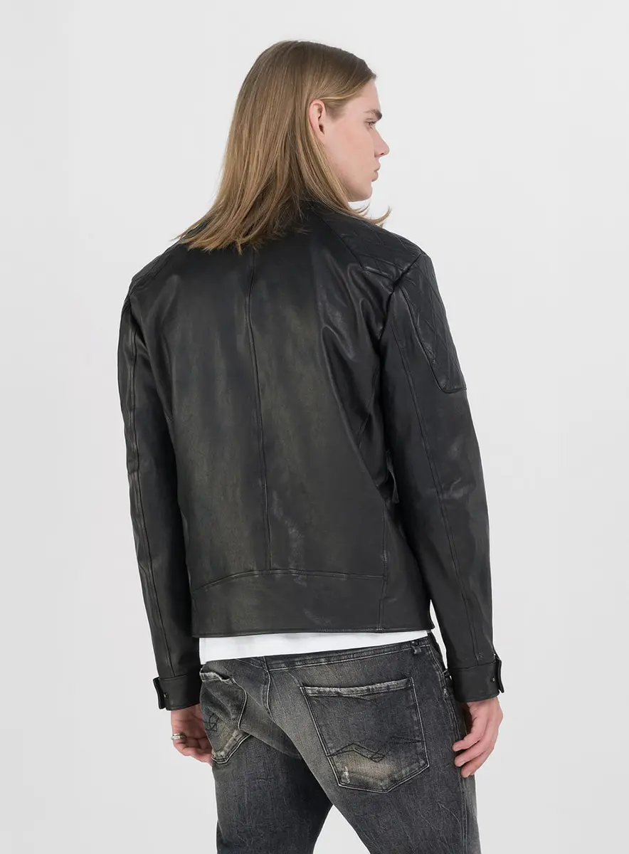 Jaqueta Masculina Couro Essência Preto Lcecci