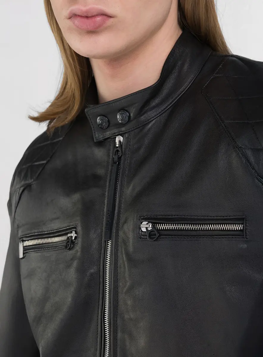 Jaqueta Masculina Couro Essência Preto Lcecci