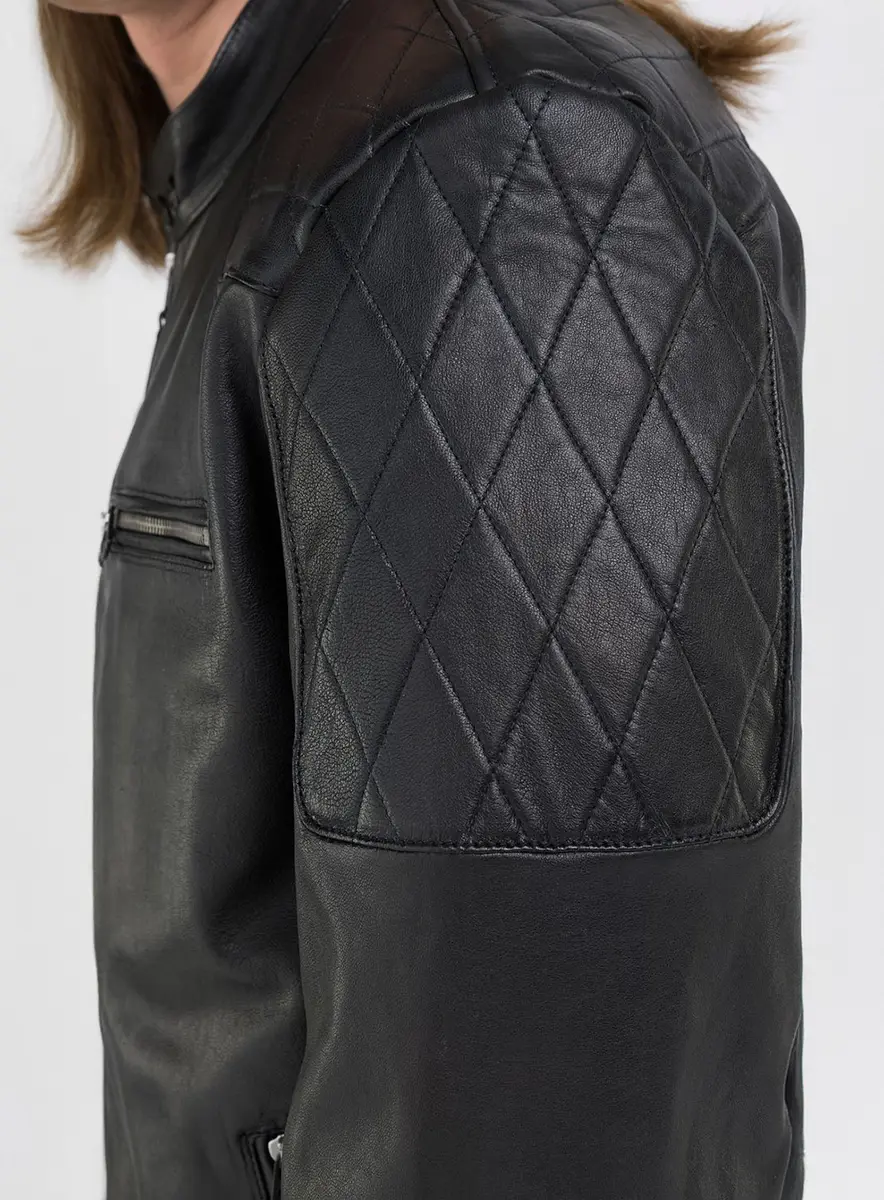 Jaqueta Masculina Couro Essência Preto Lcecci