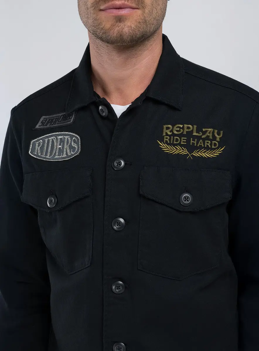Jaqueta Masculina Sarja Replay Preto Lcecci