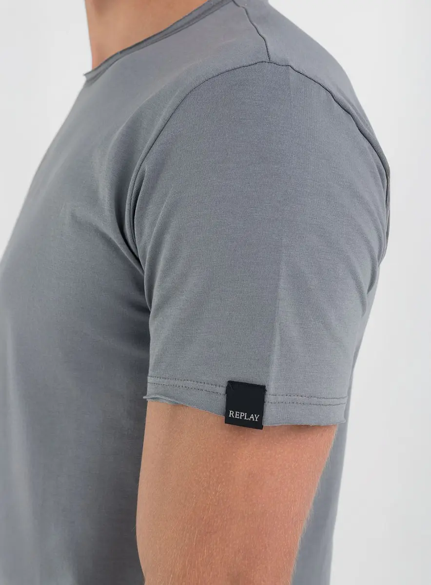 Camiseta Masculina Ajustada Gola Ampla Branco Lcecci