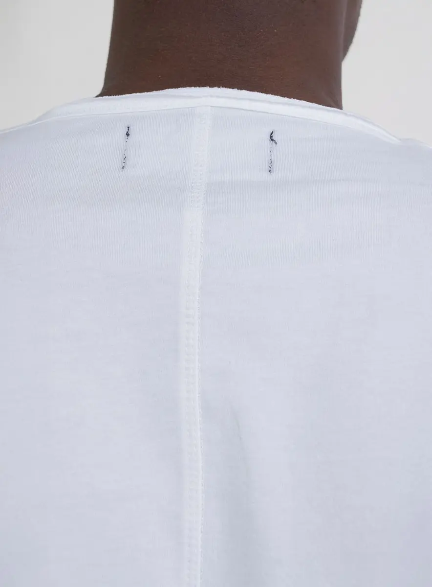 Camiseta Masculina Ajustada Gola Ampla Branco Lcecci