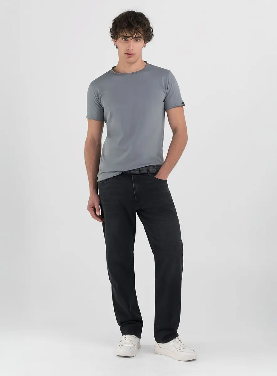 Camiseta Masculina Ajustada Gola Ampla Branco Replay