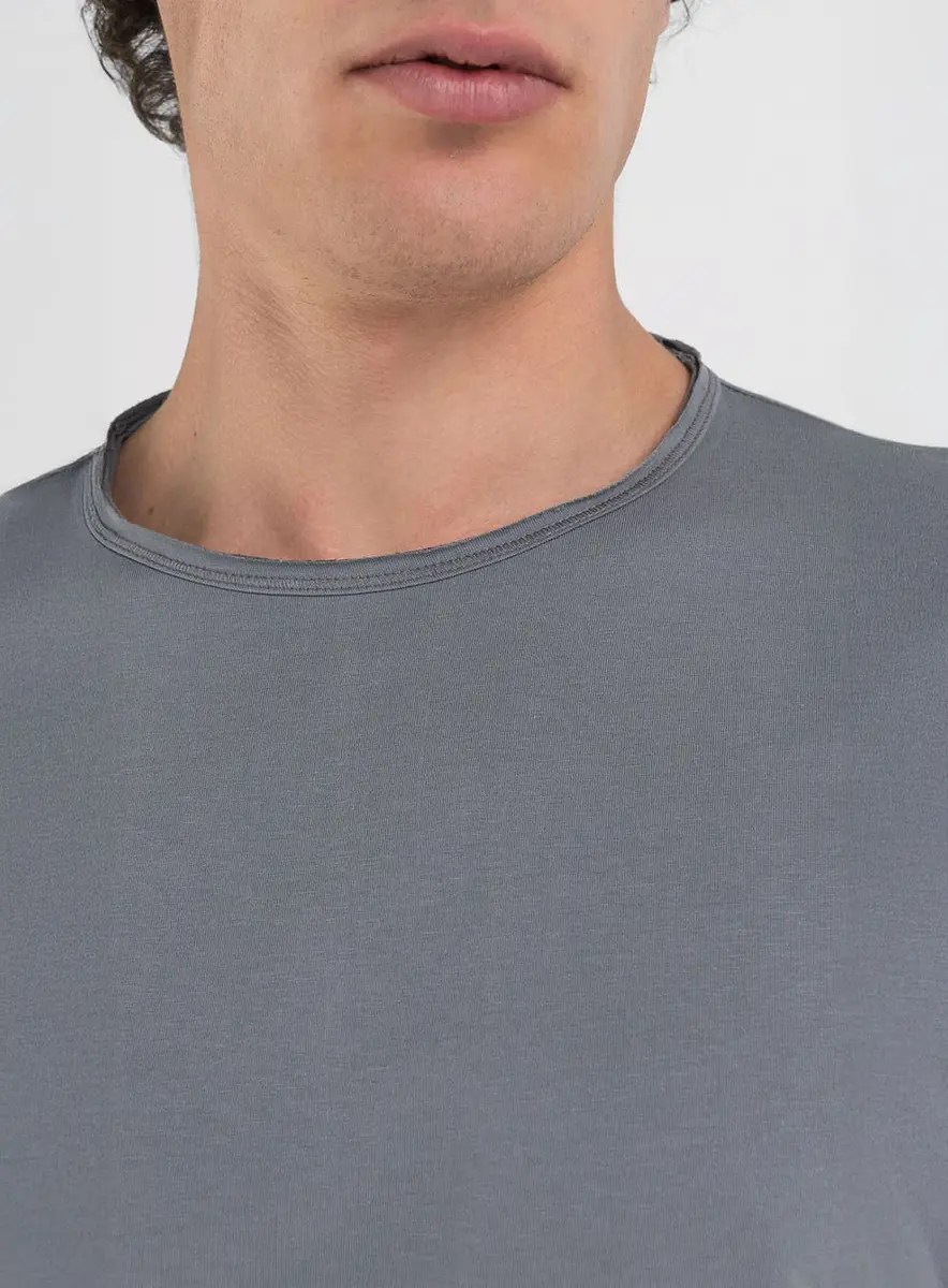 Camiseta Masculina Ajustada Gola Ampla Branco Lcecci