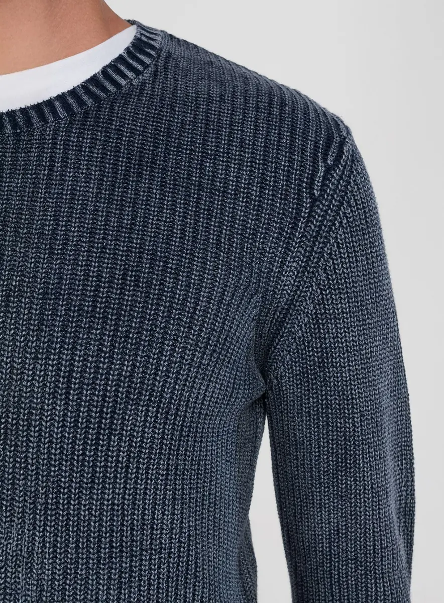 Suéter Masculino Canelado Efeito Stone Preto Lcecci