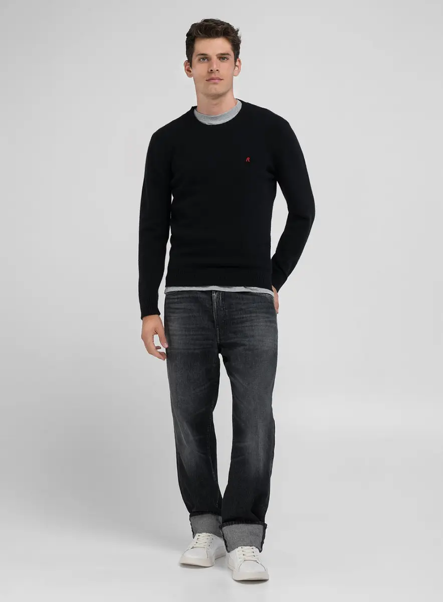 Suéter Masculino Básico Gola Careca Preto Lcecci