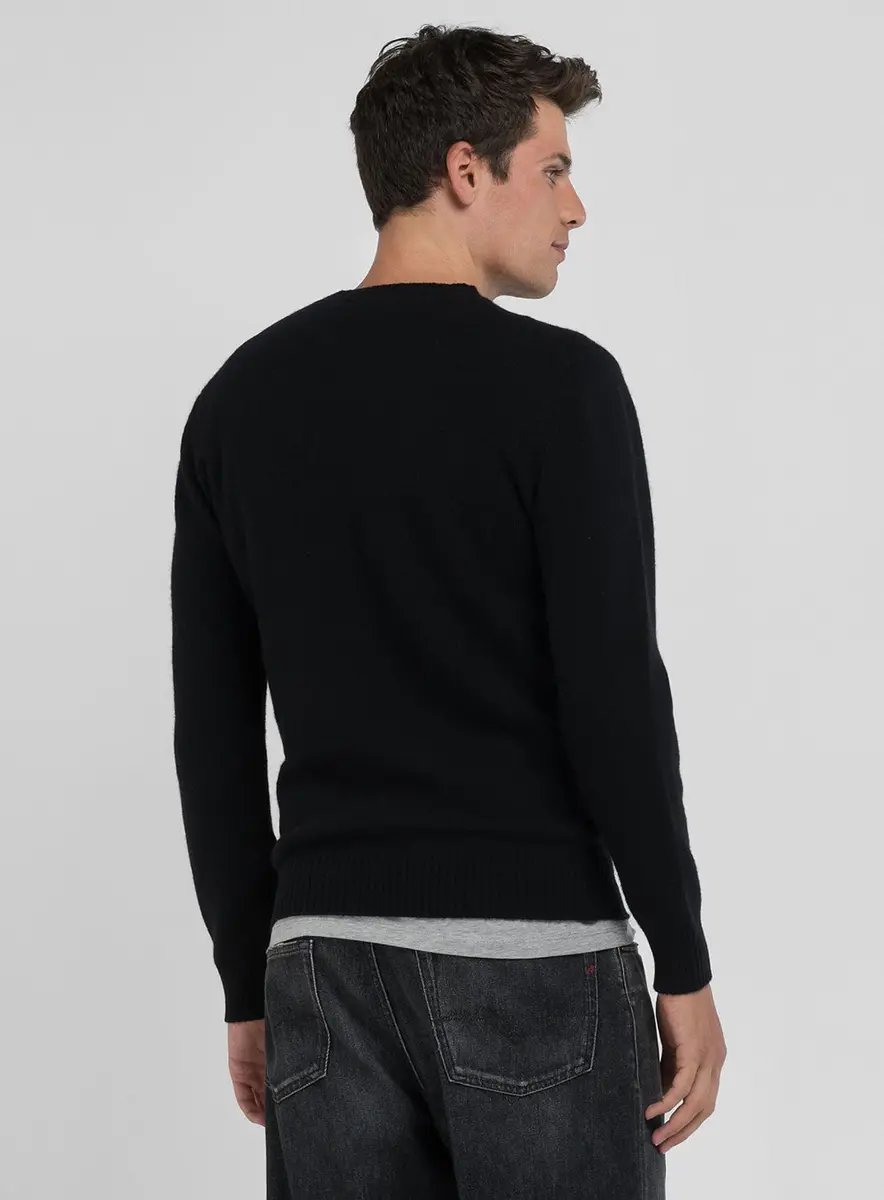 Suéter Masculino Básico Gola Careca Preto Lcecci