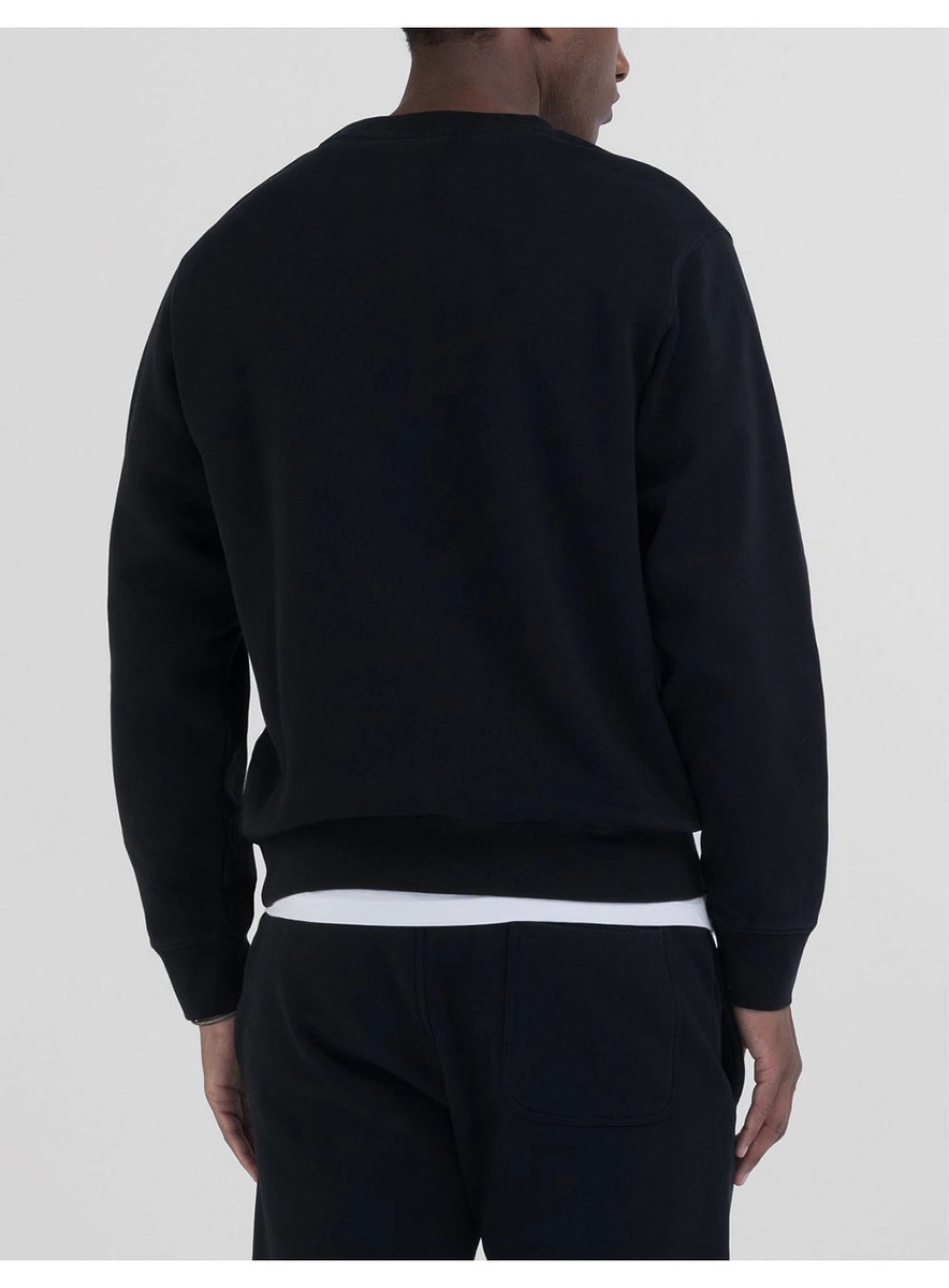 Blusão Moletom Careca Regular Bordado R Preto Lcecci