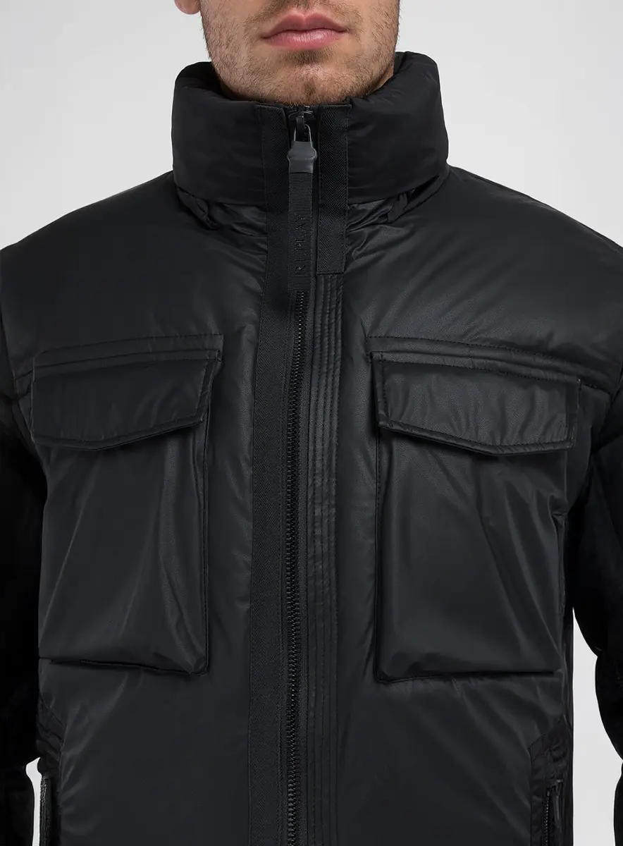 Jaqueta Masculina Puffer Cargo Preto Lcecci
