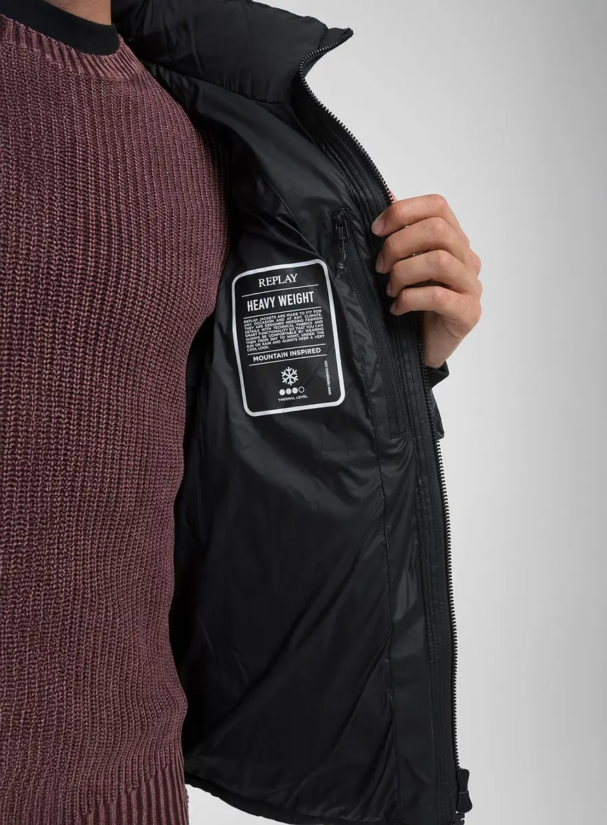 Jaqueta Masculina Puffer Cargo Preto Lcecci