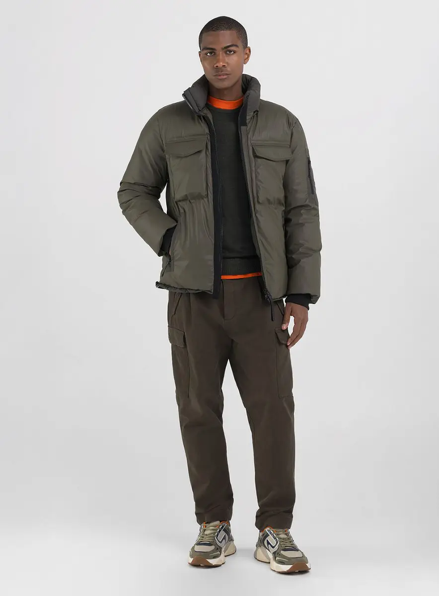 Jaqueta Masculina Puffer Cargo Preto Lcecci