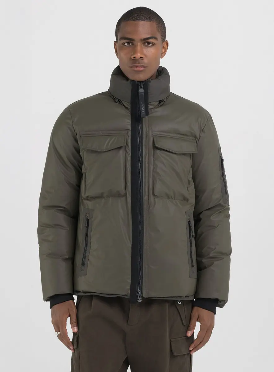 Jaqueta Masculina Puffer Cargo Preto Lcecci