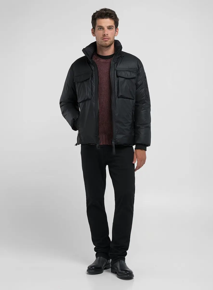 Jaqueta Masculina Puffer Cargo Preto Lcecci