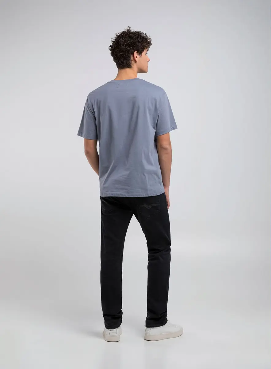 Camiseta Masculina Modelagem Solta Com Estampa Preto Lcecci