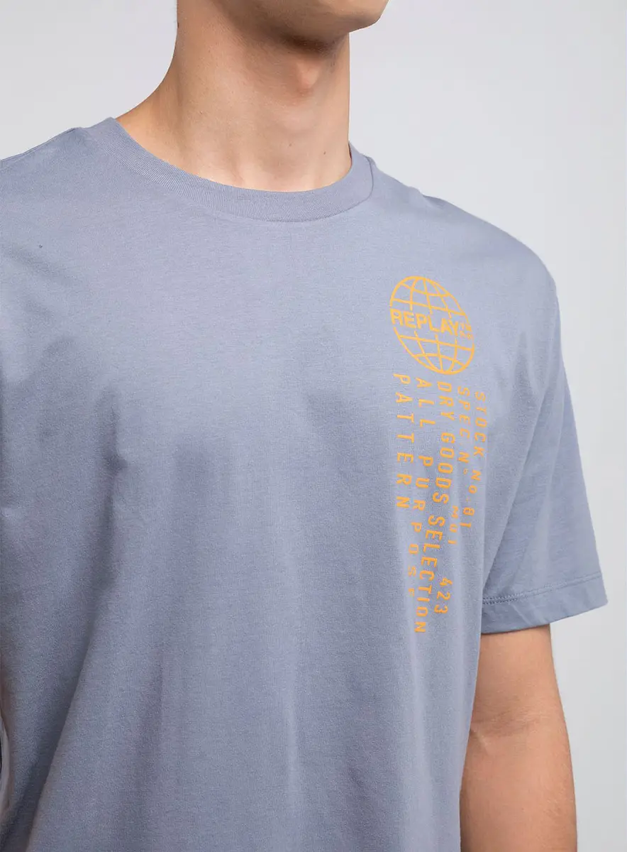 Camiseta Masculina Modelagem Solta Com Estampa Preto Lcecci