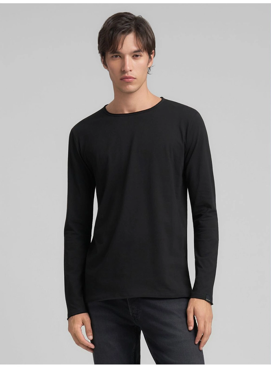 T-shirt Manga Longa Regular Preto Lcecci
