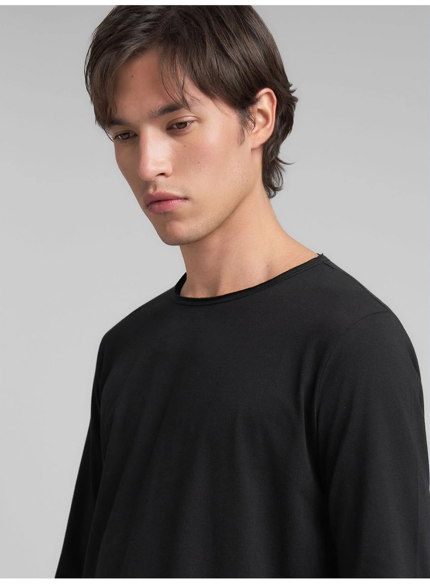 T-shirt Manga Longa Regular Preto Lcecci