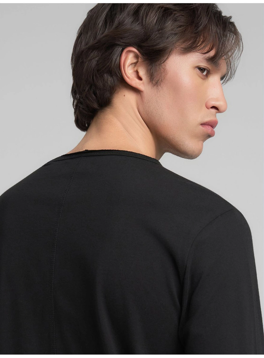 T-shirt Manga Longa Regular Preto Lcecci