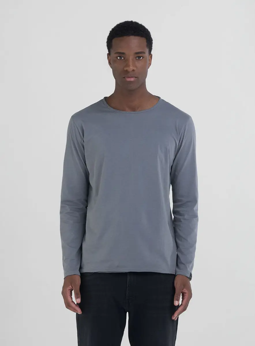 Camiseta Manga Longa Reta Preto Lcecci