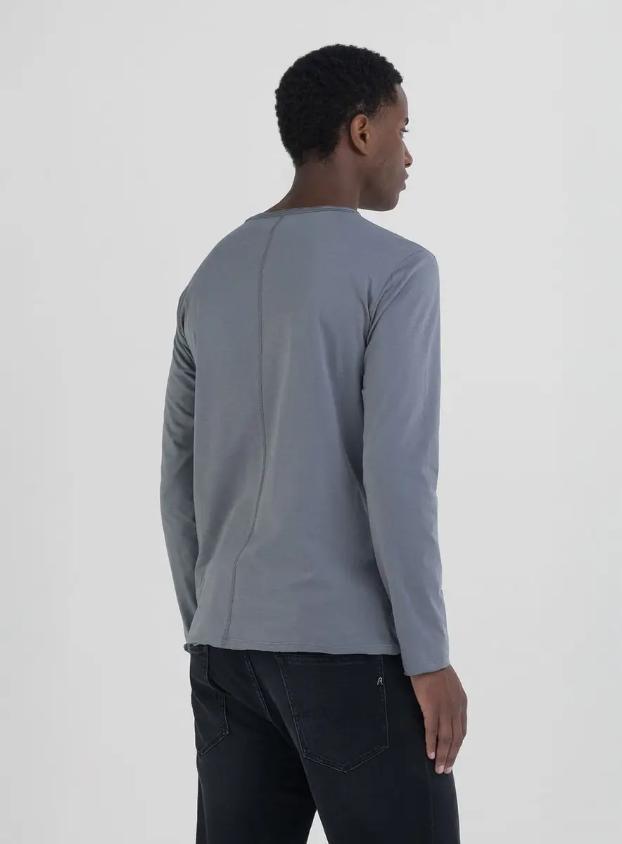 Camiseta Manga Longa Reta Preto Lcecci