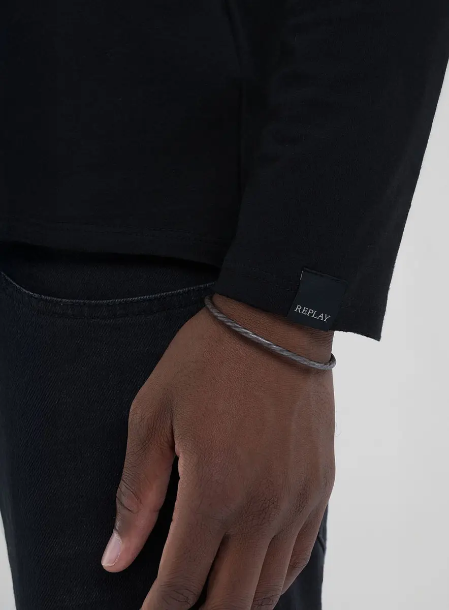 Camiseta Manga Longa Reta Preto Lcecci