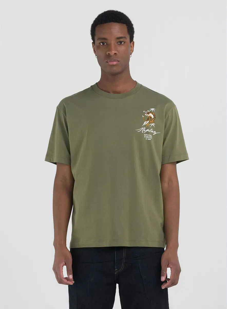 Camiseta Masculina Classic Tigre Verde Preto Lcecci