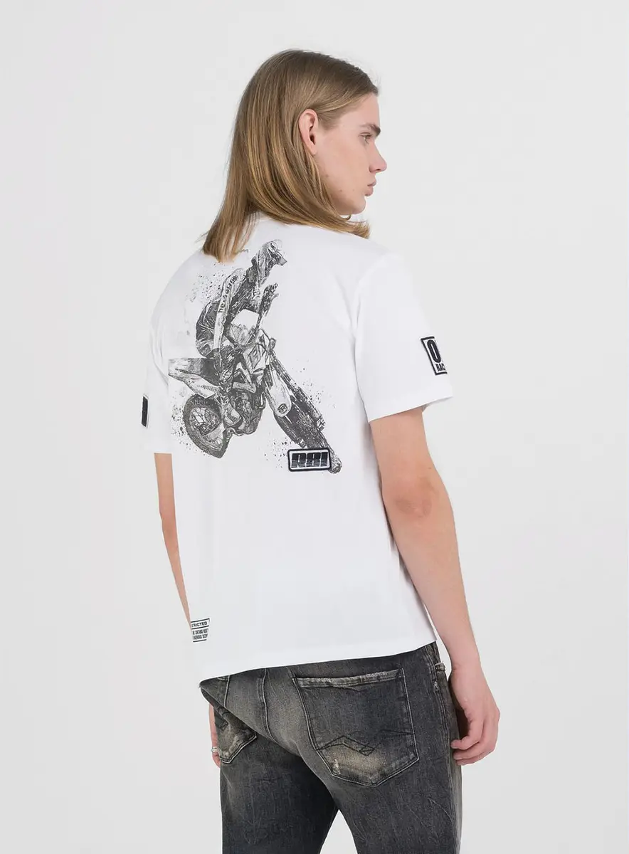 Camiseta Masculina Corte Reto Riders Branca Branco Lcecci