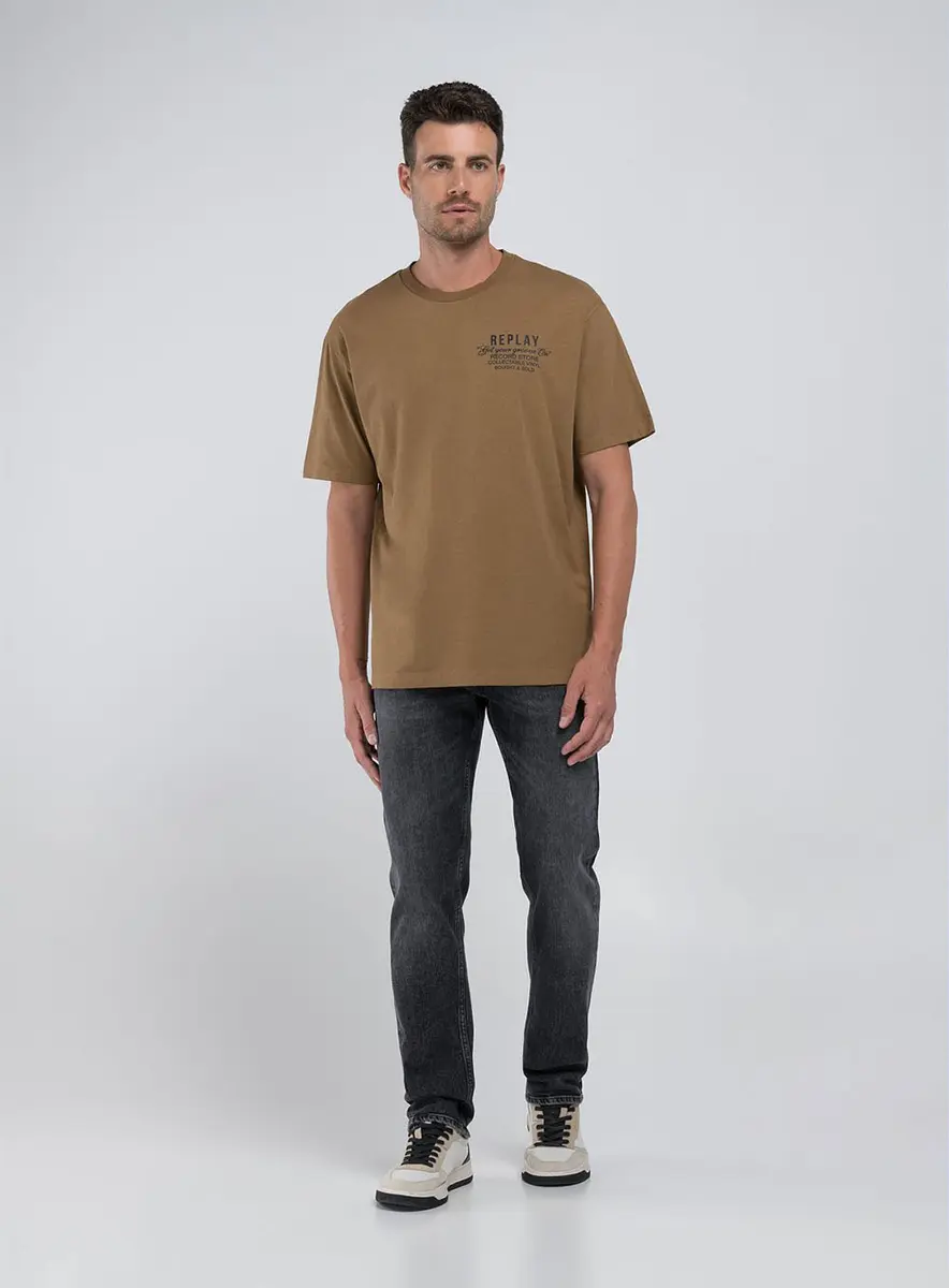 Camiseta Masculina Oversize Replay Marrom Preto Lcecci