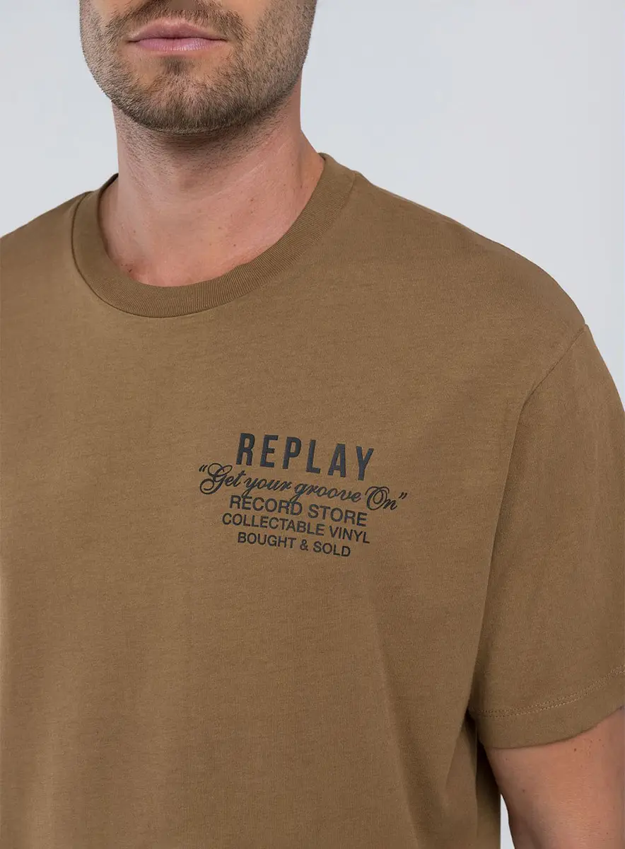 Camiseta Masculina Oversize Replay Marrom Preto Lcecci