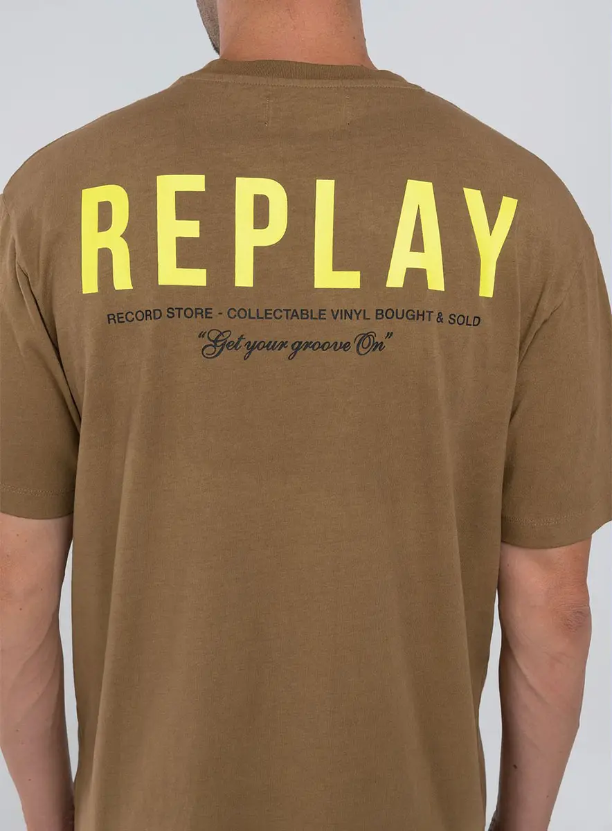 Camiseta Masculina Oversize Replay Marrom Preto Lcecci