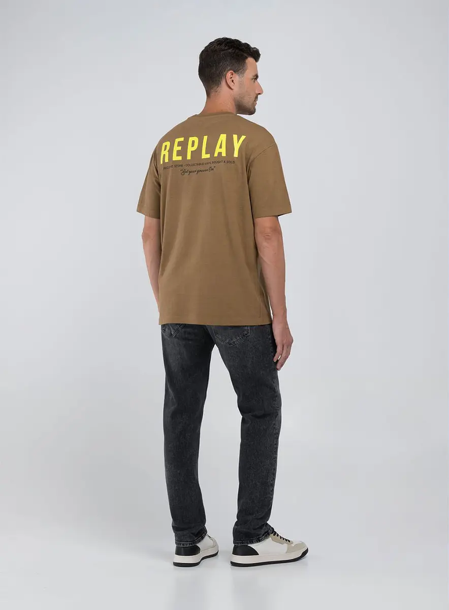 Camiseta Masculina Oversize Replay Marrom Preto Lcecci