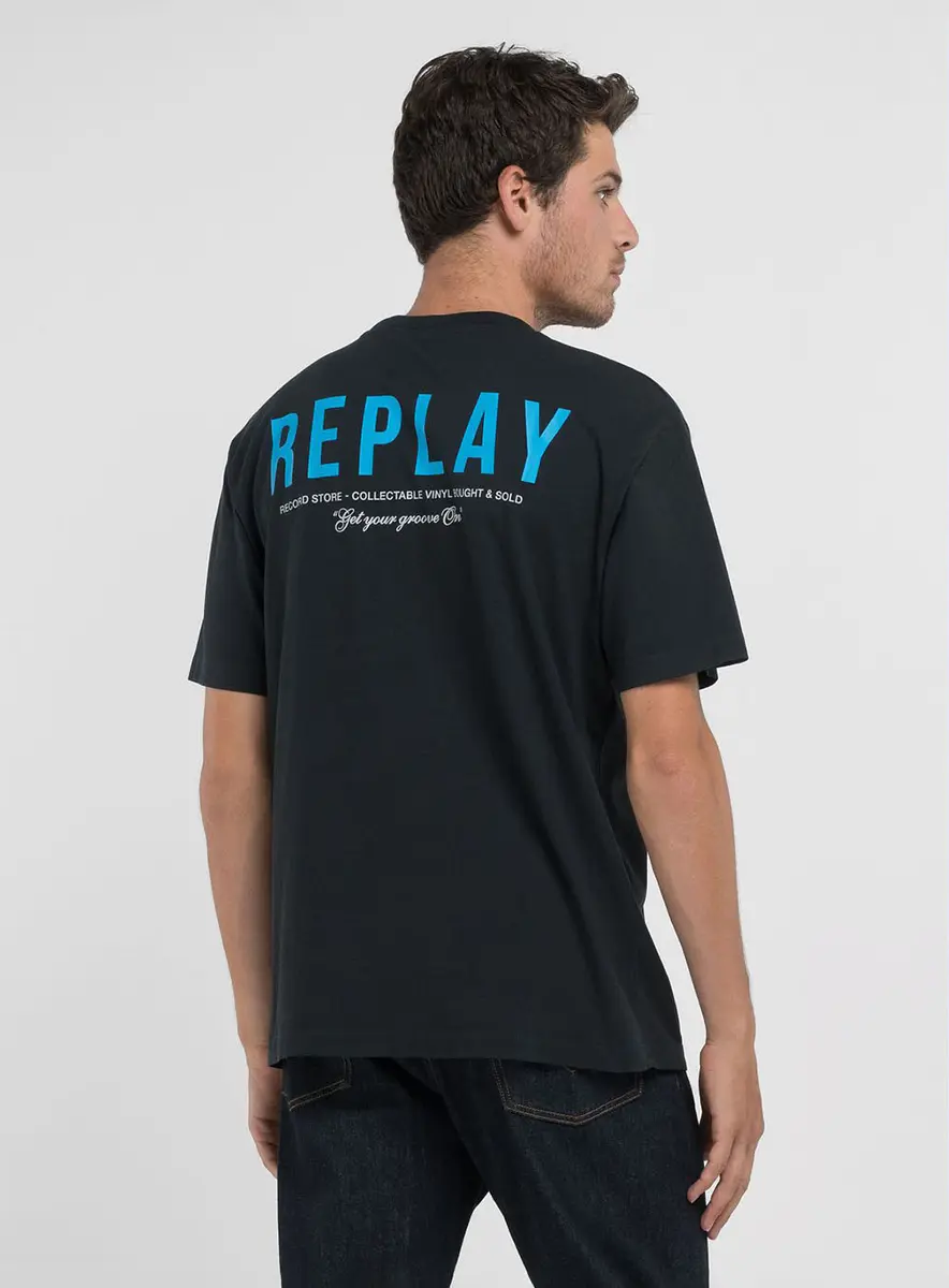 Camiseta Masculina Oversize Replay Marrom Preto Lcecci